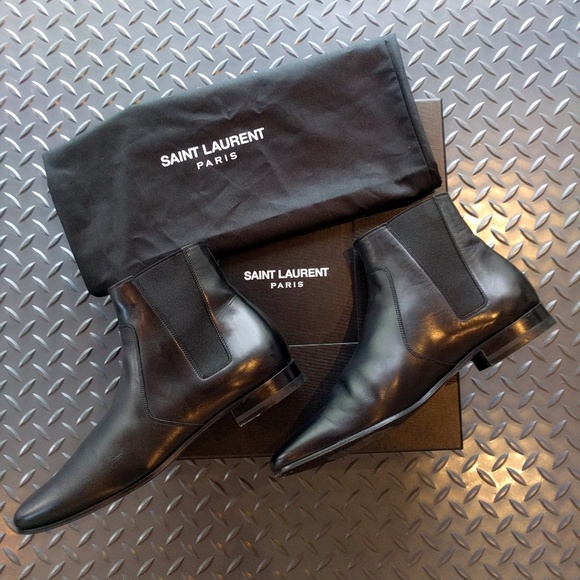 YSL Saint Laurent Wyatt Black Chelsea Boots 36 - Picture 8 of 8